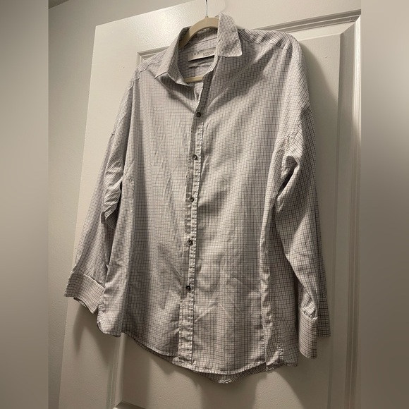 IRO Paris White and Blue Grid Shirt - Picture 1 of 7